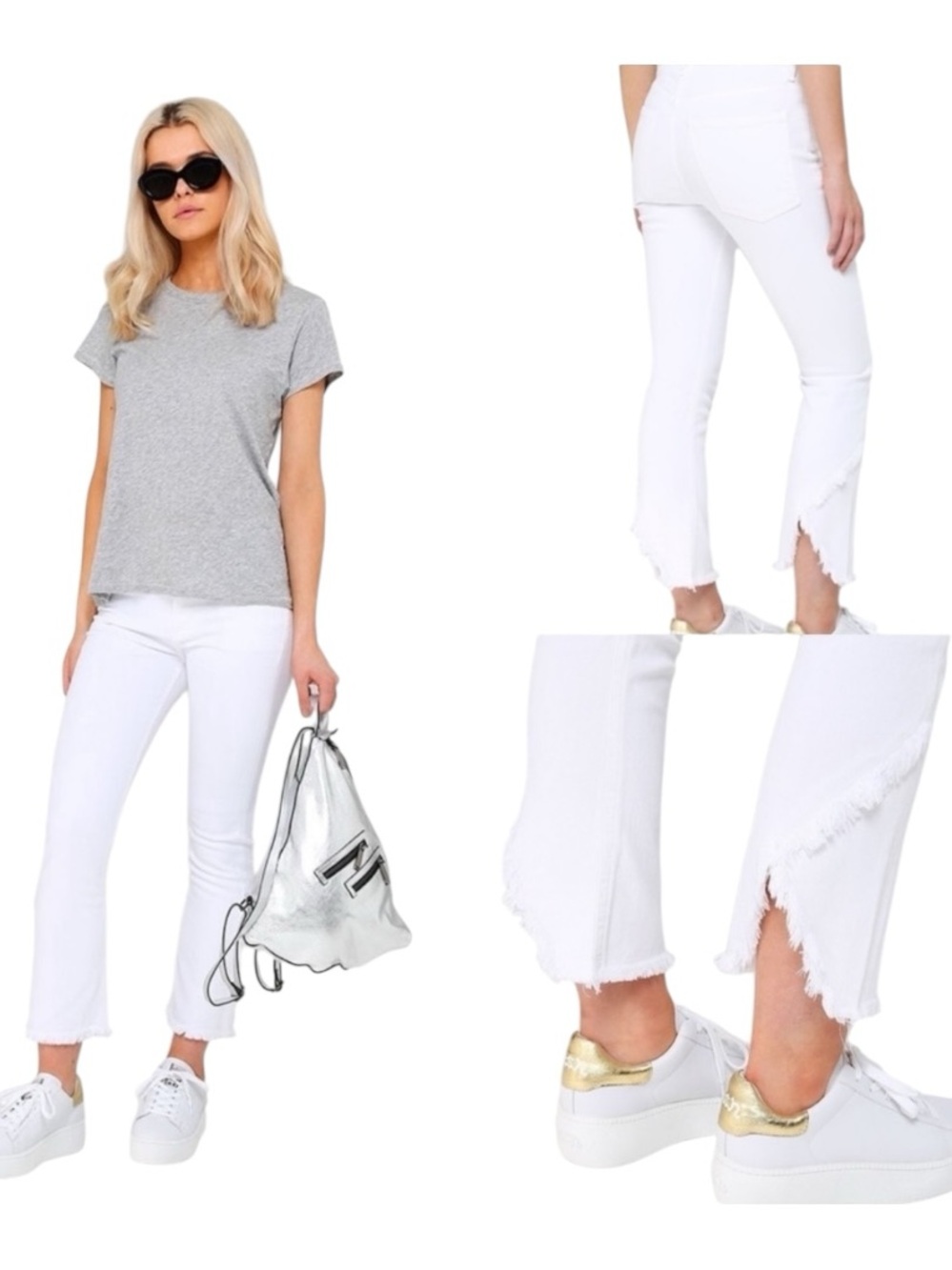 Citizens of Humanity Drew Fray High Rise Crop Flare Jeans 29 Optic White